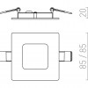 SOCORRO SQ 85 vgradna bela 230V LED 3W 3000K - slika 4