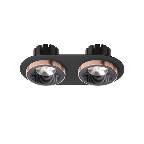 SHARM R II vgradna črna/črna baker 230V LED 2x10W 24° 3000K - slika 2