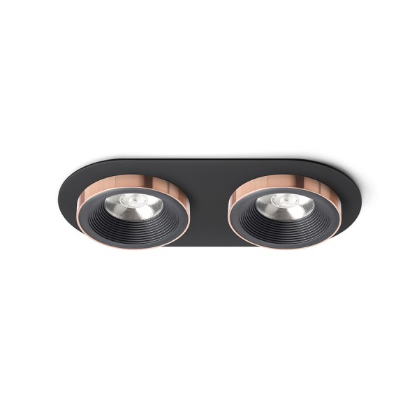 SHARM R II vgradna črna/črna baker 230V LED 2x10W 24° 3000K