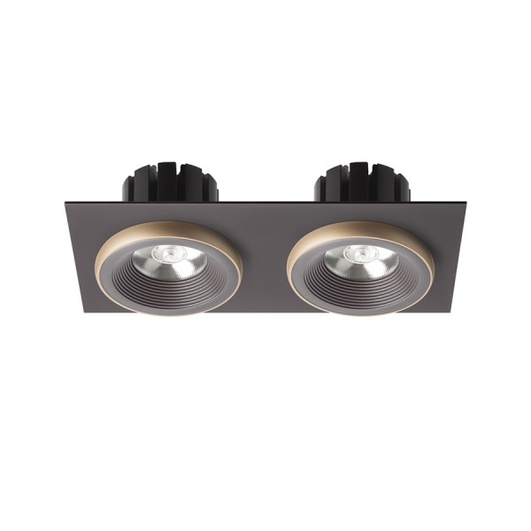 SHARM SQ II vgradna rjava/biserno zlata 230V LED 2x10W 24° 3000K - slika 2