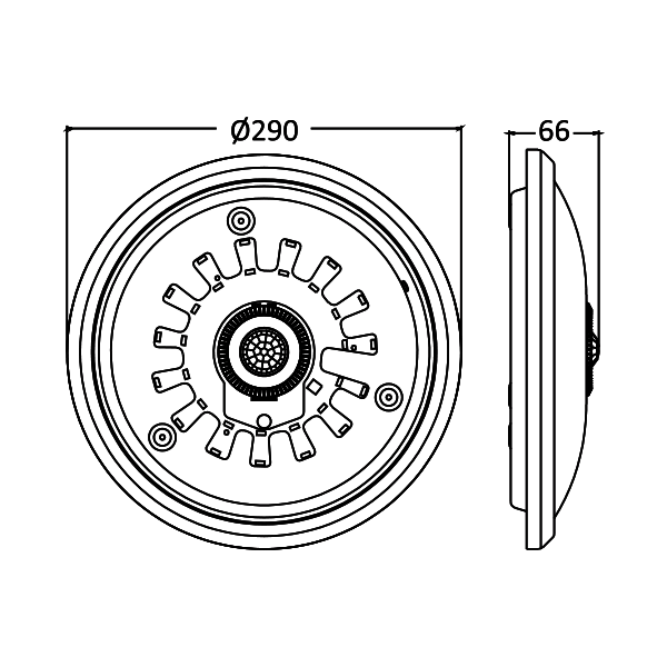 LED Svetilka, Stropna, S Senzorjem, PIR, ML300, Okrogla, 15W, 6500K, 900LM, IP20, Bela