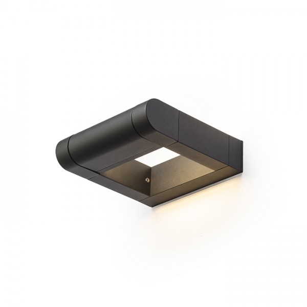 AQUE stenska mat črna 230V LED 8W IP54 3000K