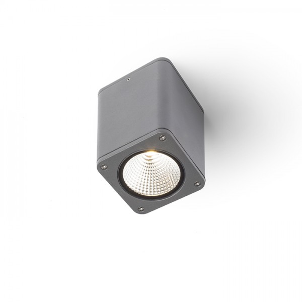 MIZZI SQ stropna antracitna siva 230V LED 12W 46° IP54 3000K