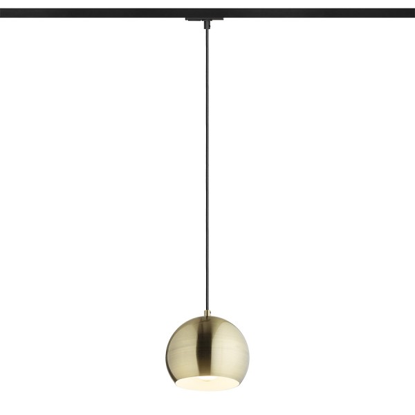 AGNETA za 1F tirni sistem viseča brušena medenina 230V LED E27 11W - slika 2
