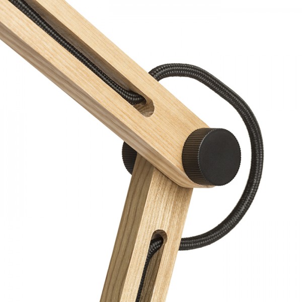 NIZZA namizna svetilka Polycotton črni/les 230V LED E14 7W - slika 4