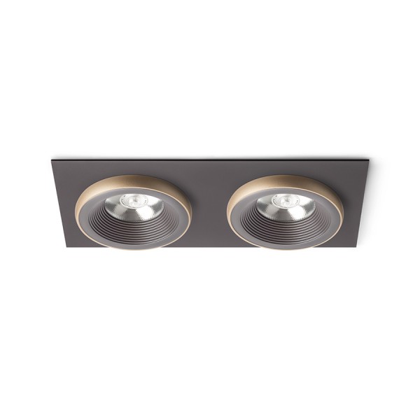 SHARM SQ II vgradna rjava/biserno zlata 230V LED 2x10W 24° 3000K
