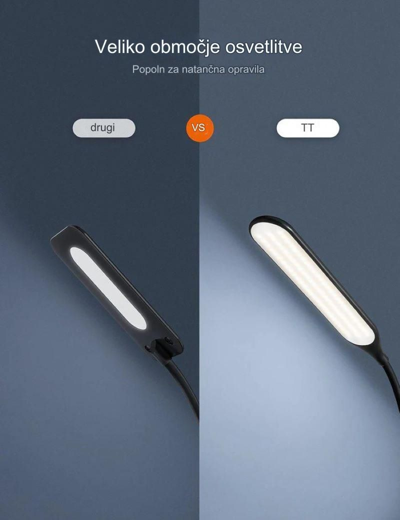 TaoTronics LED kovinska talna svetilka 72, visoka 176cm - DL072 črna - slika 2