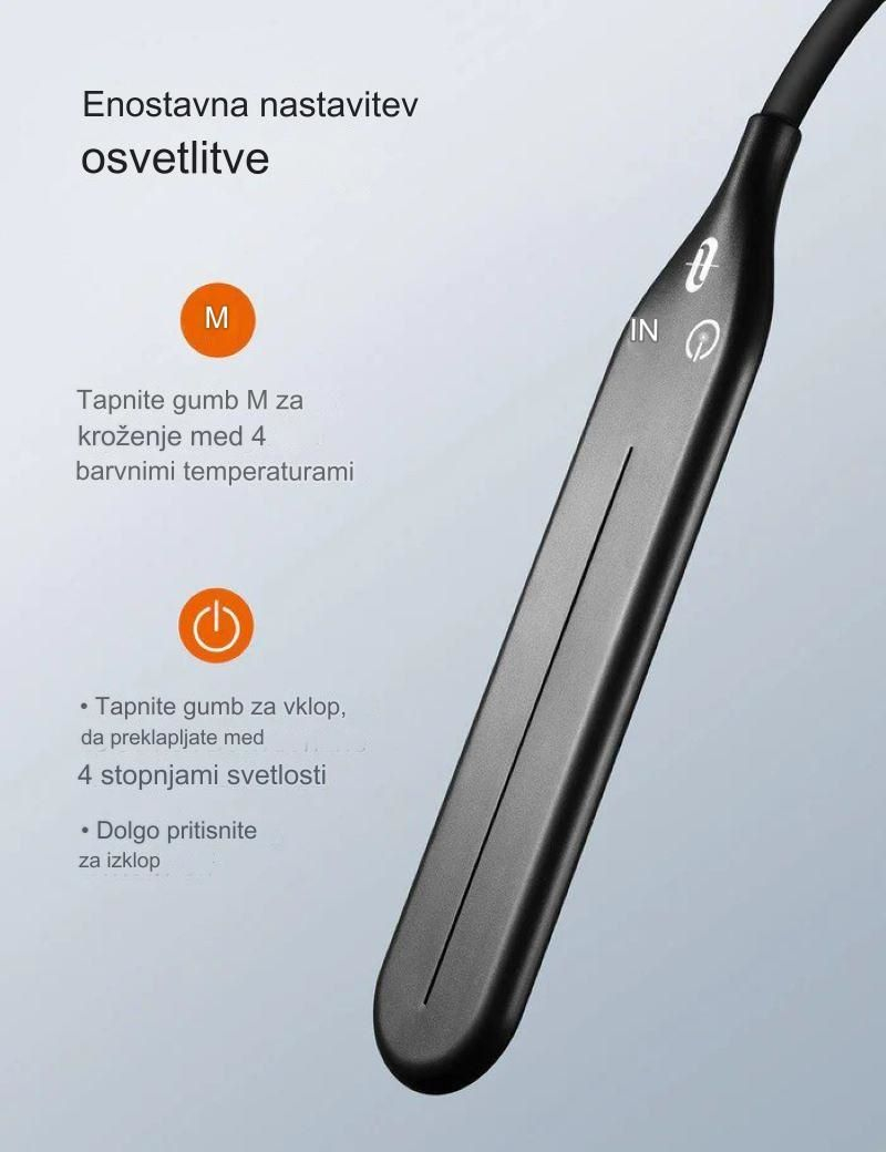 TaoTronics LED kovinska talna svetilka 72, visoka 176cm - DL072 črna - slika 4