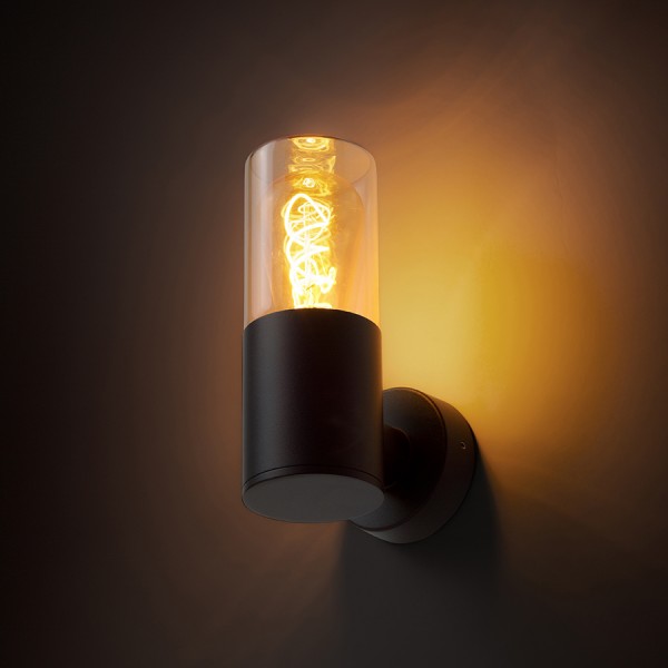 QUINN stenska črna jantarno steklo 230V LED E27 11W IP54 - slika 3