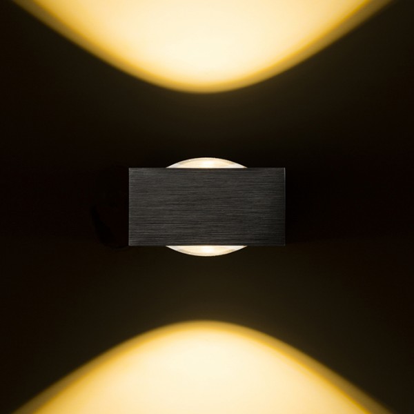 KORSO II stenska anodizirana črna 230V LED 2x3W 120° IP54 3000K - slika 3