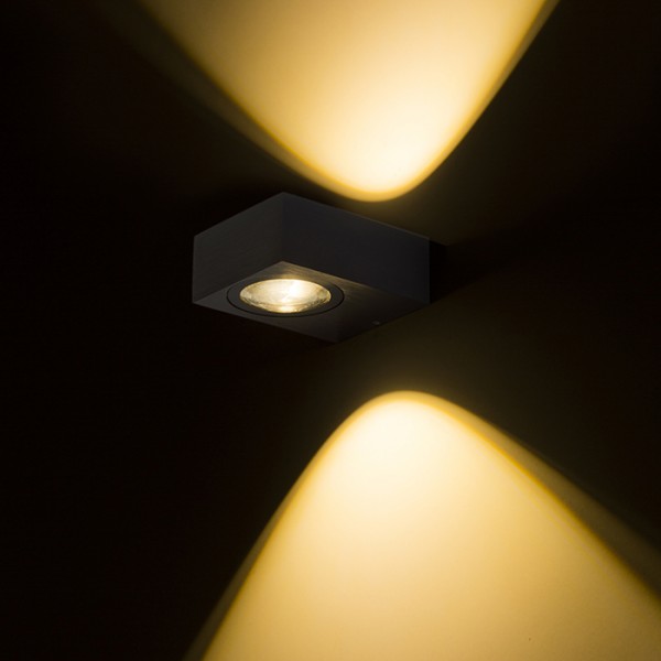 KORSO II stenska anodizirana črna 230V LED 2x3W 120° IP54 3000K - slika 2