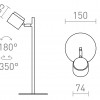 NOVA namizna svetilka črna krom/mlečni akril 230V LED 4.2W 3000K - slika 6
