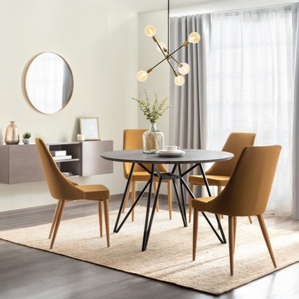 ARTEMIA 6 na drogu črna brušena medenina 230V LED E27 6x15W - slika 3