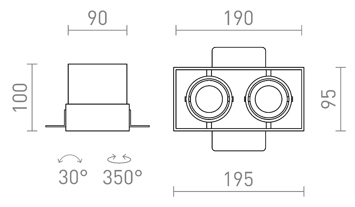 ELECTRA II GU10 frameless črna 230V LED GU10 8W