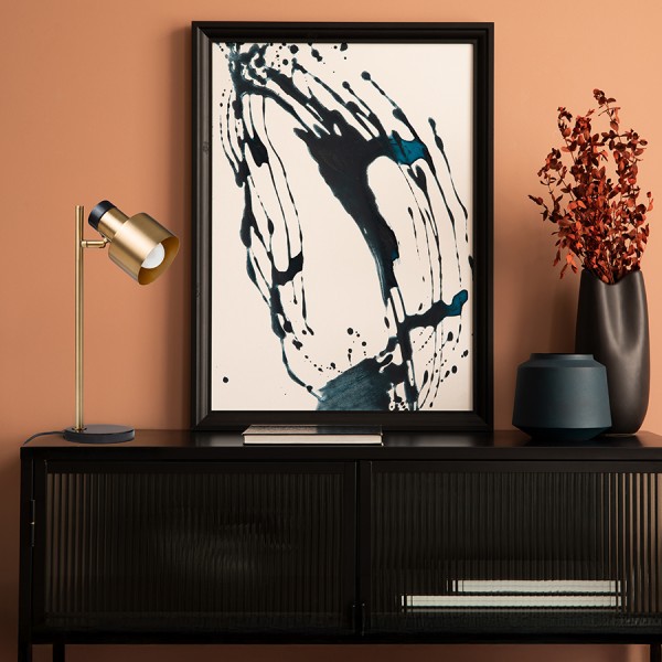 DIVINA namizna svetilka medenina/črni mramor dekor 230V LED E27 5W - slika 5