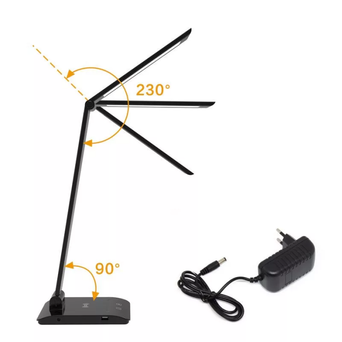 ASALITE namizna LED svetilka z zatemnitvijo 7W 450lm CCT brezžična USB, črna - slika 3