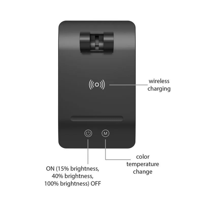 ASALITE namizna LED svetilka z zatemnitvijo 7W 450lm CCT brezžična USB, črna - slika 5