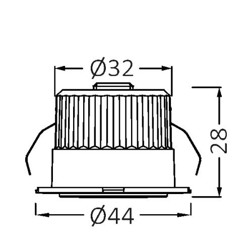 MINISPOT A STROPNA VGRADNA SVETILKA BRAYTRON LED 3W TOPLO BELA IP54 BELA