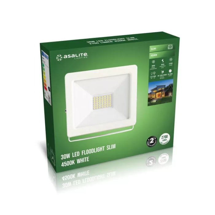 Asalite LED beli reflektor Slim 30W 4500K (2700 lumnov) - slika 4