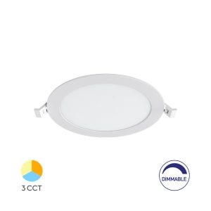 BP01 VGRADNI PANEL LED DIMM 12W CCT OKROGEL BEL