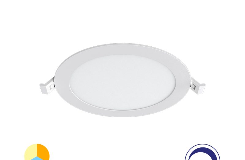 BP01 VGRADNI PANEL LED DIMM 12W CCT OKROGEL BEL