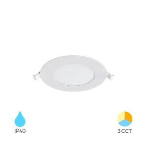 BP01 VGRADNI PANEL LED 6W CCT IP40 OKROGEL BEL
