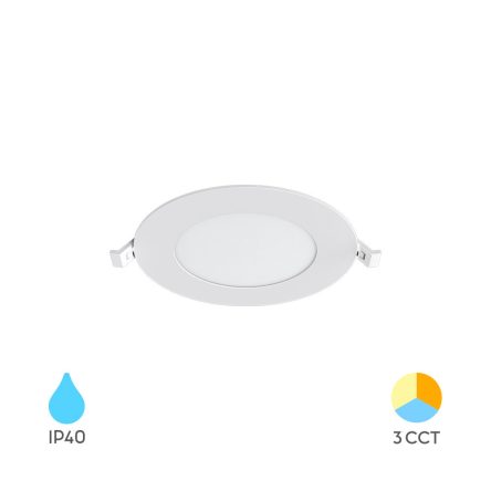 BP01 VGRADNI PANEL LED 6W CCT IP40 OKROGEL BEL