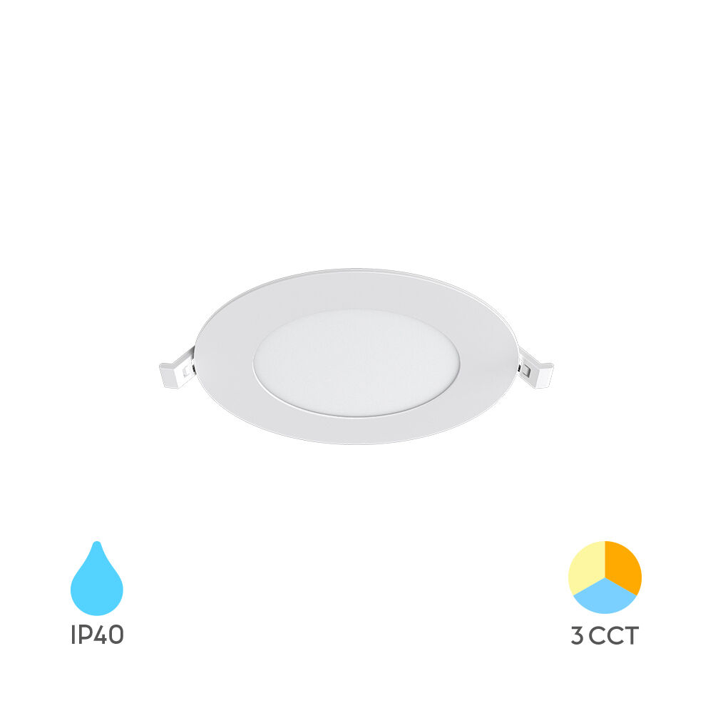 BP01 VGRADNI PANEL LED 6W CCT IP40 OKROGEL BEL