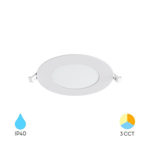 BP01 VGRADNI PANEL LED 9W CCT IP40 OKROGEL BEL