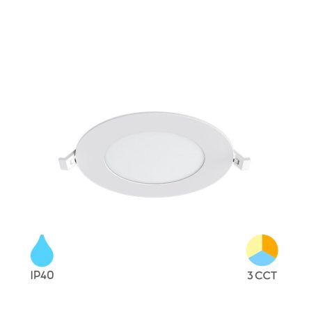 BP01 VGRADNI PANEL LED 9W CCT IP40 OKROGEL BEL