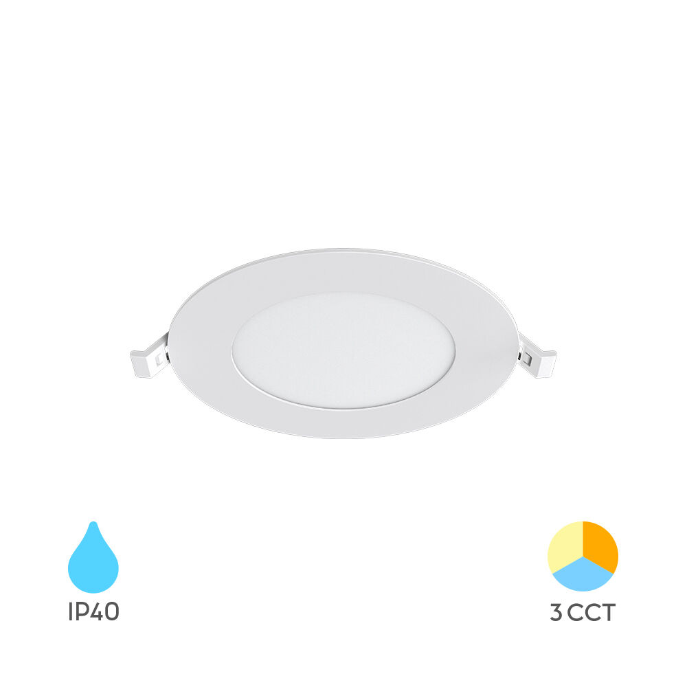 BP01 VGRADNI PANEL LED 9W CCT IP40 OKROGEL BEL